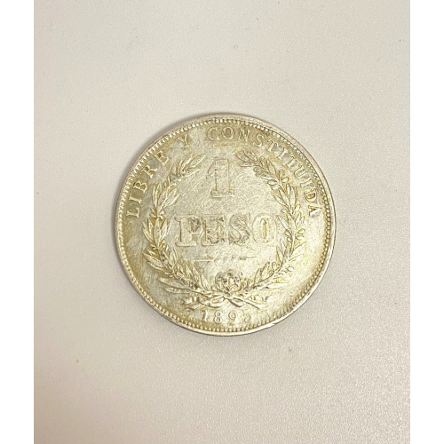 1895, URUGUAY, 1 PESO. SILVER COIN 1895, URUGUAY, 1 PESO. SILVER COIN