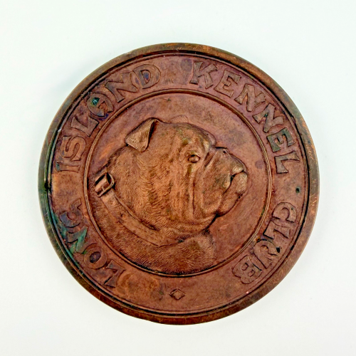 LONG ISLAND KENNEL CLUB AWARDED TO FROST SHEEPSHEAD BAY 1920 BRONZE MEDAL -2" LONG ISLAND KENNEL CLUB AWARDED TO FROST SHEEPSHEAD BAY 1920 BRONZE MEDAL -2"