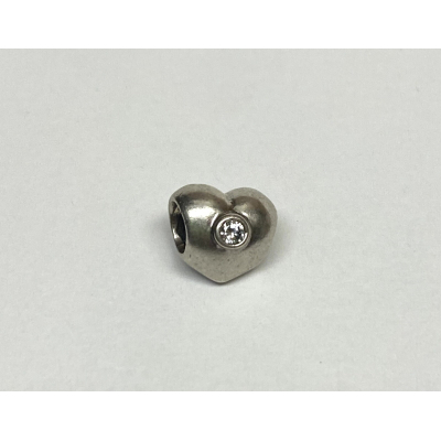 Hearts With White Stones for Charm Bracelets #5 Hearts With White Stones for Charm Bracelets #5