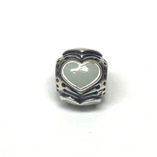 Pandora Silver Enamel Light Grey Hearts Bead 790591 Pandora Silver Enamel Light Grey Hearts Bead 790591