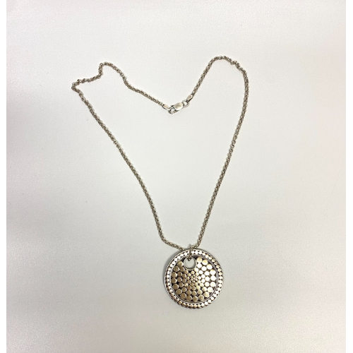 Silver 925 Chain Necklace Dot Circle Pendants Silver 925 Chain Necklace Dot Circle Pendants