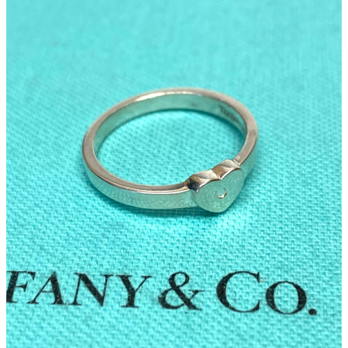 Tiffany & Co. Sterling Silver Paloma Picasso Diamond Modern Heart Ring Size 5 Tiffany & Co. Sterling Silver Paloma Picasso Diamond Modern Heart Ring Size 5
