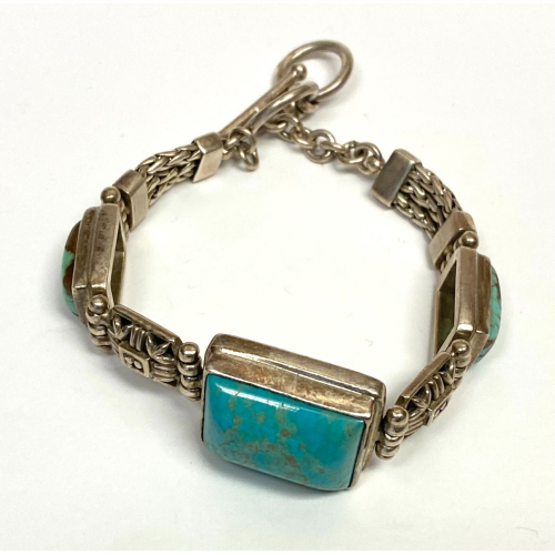 Vintage 925 Sterling Silver Bracelet with Turquoise stomnes Vintage 925 Sterling Silver Bracelet with Turquoise stomnes