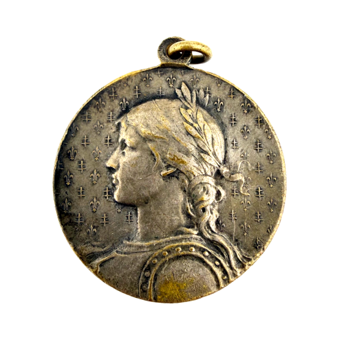 Original Joan of Arc Medal 1412-1431 Domremy Orléans Rouen Silvered SIGNED Original Joan of Arc Medal 1412-1431 Domremy Orléans Rouen Silvered SIGNED