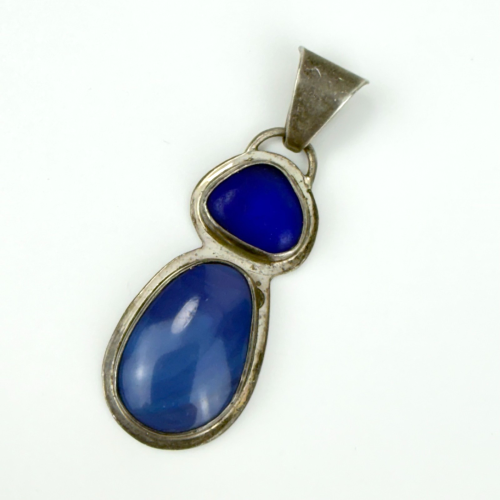 Vintage Sterling Silver and Lapis Lazuli Teardrop Pendant Mexico Style 925 Vintage Sterling Silver and Lapis Lazuli Teardrop Pendant Mexico Style 925