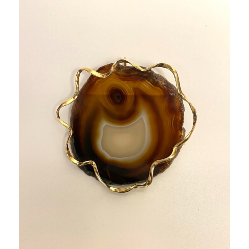 Brooch/Pendant Agate in 14 Kt Yellow Gold Brooch/Pendant Agate in 14 Kt Yellow Gold