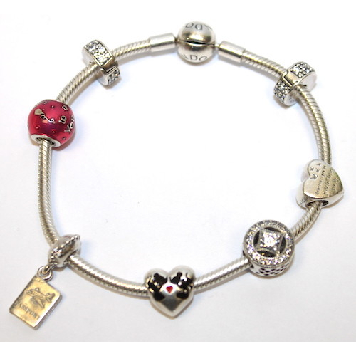 Pandora "Happy Birthday" Charms Sterling Silver Bracelet **7 Charms** Pandora "Happy Birthday" Charms Sterling Silver Bracelet **7 Charms**