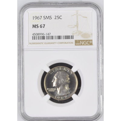 NGC 1967 SMS George Washington 25c MS 67 Mint Coin NGC 1967 SMS George Washington 25c MS 67 Mint Coin