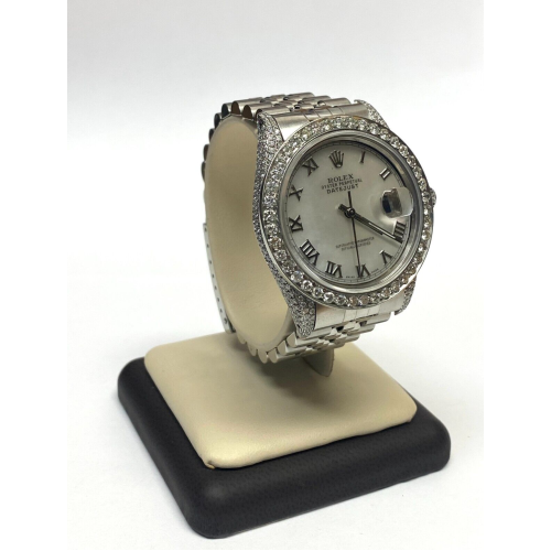 Rolex Datejust 36mm Stainless Steel Watch Diamond Bezel-White Roman Dial Rolex Datejust 36mm Stainless Steel Watch Diamond Bezel-White Roman Dial