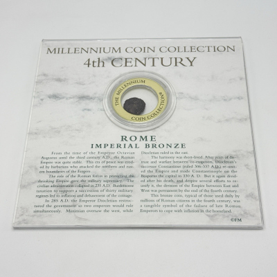 Franklin Mint Millennium Coin Collection 4th Century Rome Imperial Bronze Coin Franklin Mint Millennium Coin Collection 4th Century Rome Imperial Bronze Coin