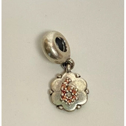 Pandora Silver Special Number 6 Dangle with Garnet - 790550GA6 Pandora Silver Special Number 6 Dangle with Garnet - 790550GA6