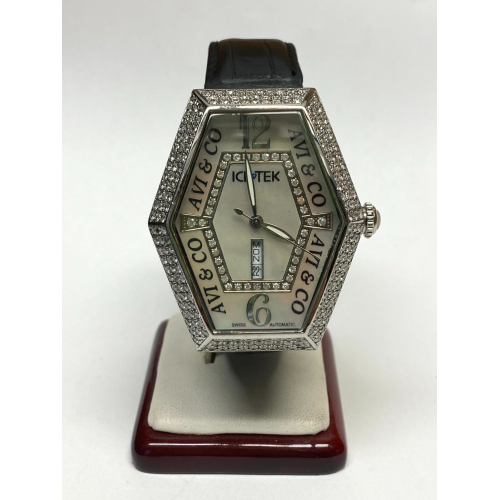 Ice Tek 9.5 ct Diamond AVI & CO Swiss Made Automatic White Face Watch Ice Tek 9.5 ct Diamond AVI & CO Swiss Made Automatic White Face Watch