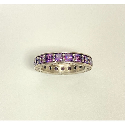 PANDORA 925 Infinity Fancy Purple CZ Stackable Ring SIZE 7 BEAUTIFUL PANDORA 925 Infinity Fancy Purple CZ Stackable Ring SIZE 7 BEAUTIFUL