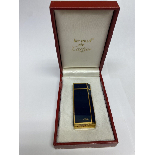 Vintage Cartier lighter Silver Lacquer Gold Plated 1970s Vintage Cartier lighter Silver Lacquer Gold Plated 1970s