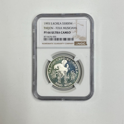 1993 NGC PF 66 Ultra Cameo S.Korea taejon expo 93 s5000w mint silver coin 1993 NGC PF 66 Ultra Cameo S.Korea taejon expo 93 s5000w mint silver coin