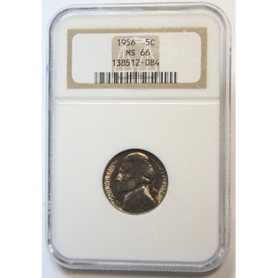 NGC 1956 5C MS 66 Jefferson Nickel NGC 1956 5C MS 66 Jefferson Nickel