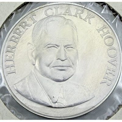 1964 Herbert Clark Hoover Heraldic Art Sterling Silver Medal UNC 33 mm Rare???? 1964 Herbert Clark Hoover Heraldic Art Sterling Silver Medal UNC 33 mm Rare????