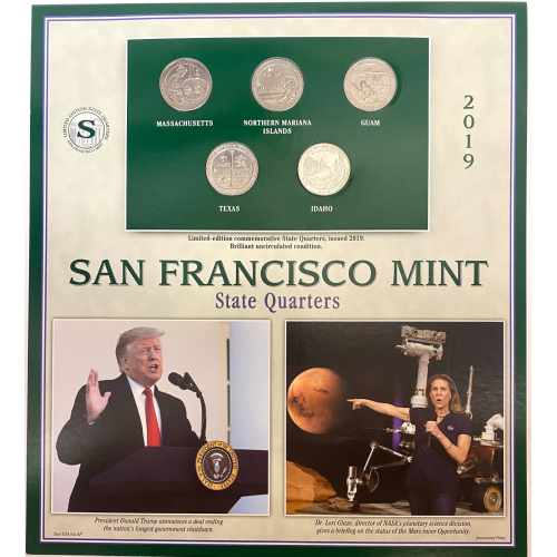 Limited-edition commemorative State Quarters, issued 2019. Brilliant condition Limited-edition commemorative State Quarters, issued 2019. Brilliant condition
