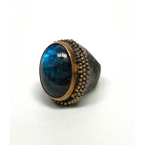 Unique Bora 925 Silver and Natural Labradorite Ring Size 5.5 Unique Bora 925 Silver and Natural Labradorite Ring Size 5.5