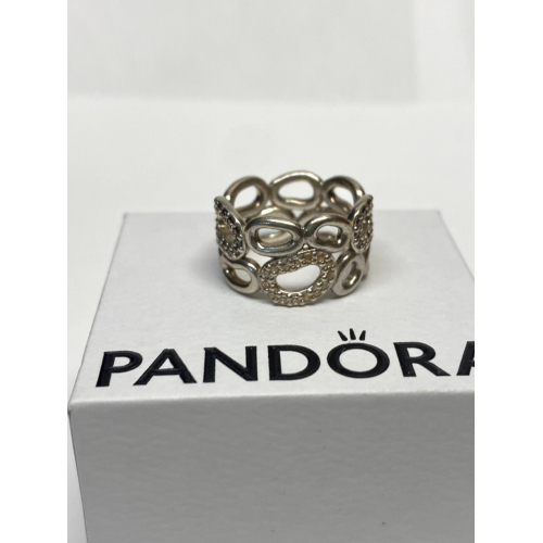 Pandora Circle Of Friends Ring Sz 6.5 Champagne CZ Stones with Box Pandora Circle Of Friends Ring Sz 6.5 Champagne CZ Stones with Box