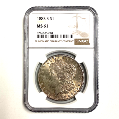 1882 S Morgan Dollar MS 61 NGC Silver 1882 S Morgan Dollar MS 61 NGC Silver