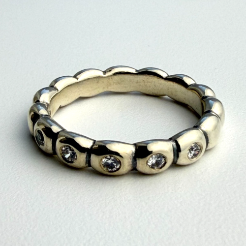 Pandora Bright Lights Size 9.5 Sterling & Clear CZ Stacking Ring Pandora Bright Lights Size 9.5 Sterling & Clear CZ Stacking Ring
