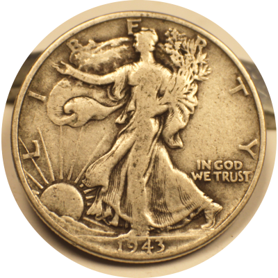 1943 Liberty Walking Half Dollar Silver Coin #005 1943 Liberty Walking Half Dollar Silver Coin #005