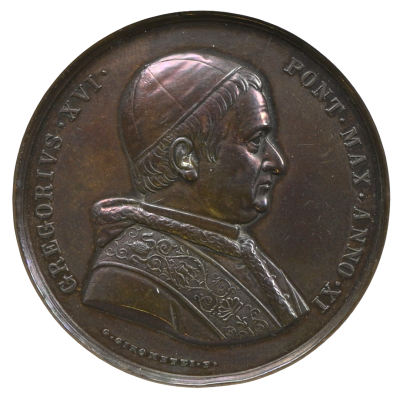 1841 Pope Gregory XVI Bronze Medal - Restoration of the Claudian Aqueduct - NGC 1841 Pope Gregory XVI Bronze Medal - Restoration of the Claudian Aqueduct - NGC