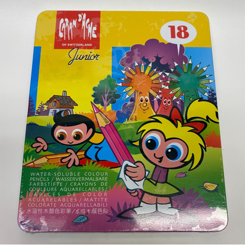 Caran d'Ache Junior 18 Water-Soluble Colour Pencils Tin NEW Sealed Kids | 104053 Caran d'Ache Junior 18 Water-Soluble Colour Pencils Tin NEW Sealed Kids | 104053