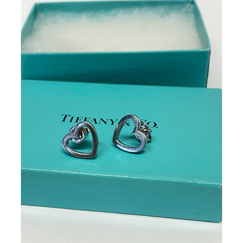 Tiffany & Co. Heart Link Stud Earrings White Gold 750 Tiffany & Co. Heart Link Stud Earrings White Gold 750
