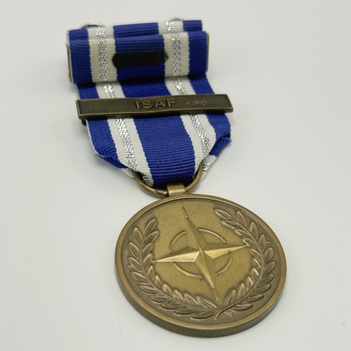 NATO ISAF Afghanistan Medal Non-Article 5 Service Ribbon ISAF Clasp Bronze NATO ISAF Afghanistan Medal Non-Article 5 Service Ribbon ISAF Clasp Bronze