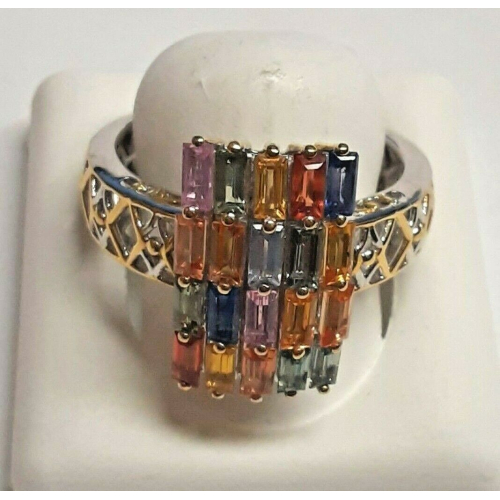 Muliticolored Gems En Vogue Sterling Silver 925 Cast in India and ENDED IN Ca Muliticolored Gems En Vogue Sterling Silver 925 Cast in India and ENDED IN Ca