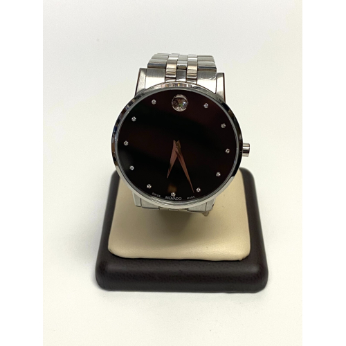 Movado Museum Man's Classic 1/20 CT. T.W. Diamond Watch with Black Dial, 40 mm Movado Museum Man's Classic 1/20 CT. T.W. Diamond Watch with Black Dial, 40 mm