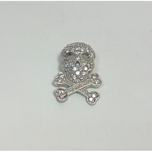 Silver pendant, 925 skull with CZ, Stamped 925 Silver pendant, 925 skull with CZ, Stamped 925