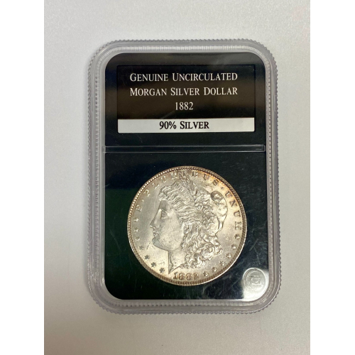 1882 Uncirculated Morgan Silver Dollar PCS Stamps & Coins Certified 1882 Uncirculated Morgan Silver Dollar PCS Stamps & Coins Certified