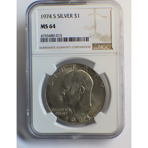 1974 S EISENHOWER SILVER DOLLAR MS64 $1 1974 S EISENHOWER SILVER DOLLAR MS64 $1