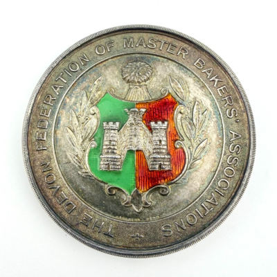 1949-Dated Silver Enamel Devon Master Bakers' Association Medal - NGC MS64, 45mm 1949-Dated Silver Enamel Devon Master Bakers' Association Medal - NGC MS64, 45mm