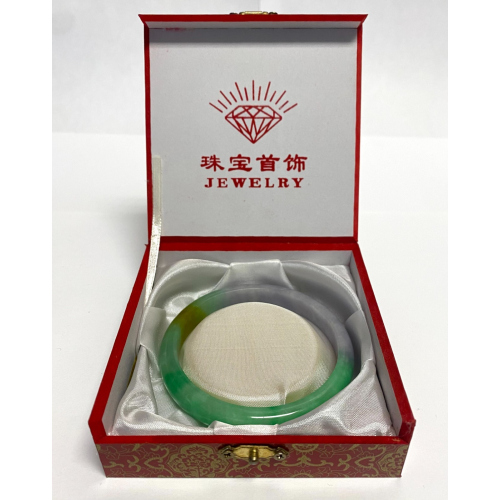 Chinese Russet Pale Mottled Soft Green Jade Bangle Bracelet 57 mm Chinese Russet Pale Mottled Soft Green Jade Bangle Bracelet 57 mm