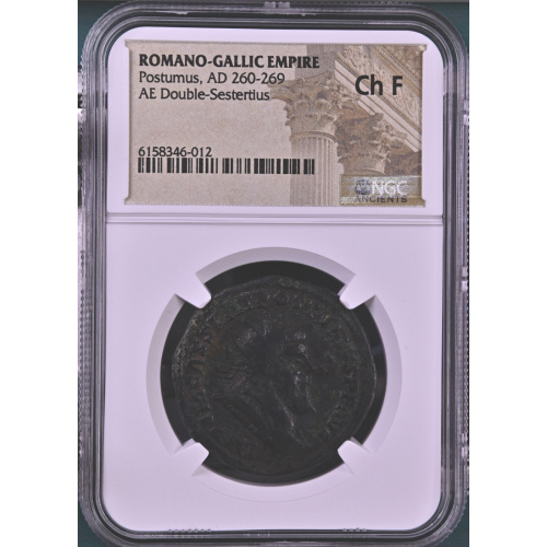 ROMANO GALLIC EMPIRE Postumus AD260-269 AE Double-Sestertius ROMANO GALLIC EMPIRE Postumus AD260-269 AE Double-Sestertius