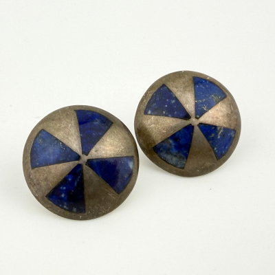 Mexican Plata 925 Sterling Silver Lapis Lazuli Inlay Stud Earrings Mexican Plata 925 Sterling Silver Lapis Lazuli Inlay Stud Earrings