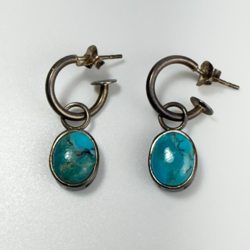 Vintage Navajo style Sterling Silver 925 Turquoise Stud Drop Earrings Vintage Navajo style Sterling Silver 925 Turquoise Stud Drop Earrings
