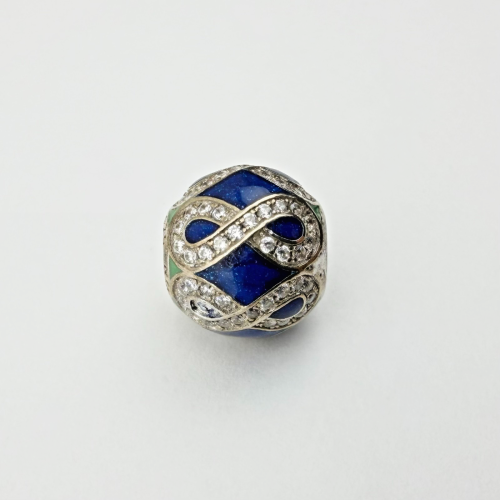 NINA Sterling Silver Charm with Enamel and CZ Comparable To Pandora NINA Sterling Silver Charm with Enamel and CZ Comparable To Pandora