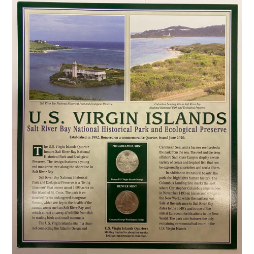 2 QUARTERS COINS 2020 & 2 STAMPS U.S. VIRGIN ISLAND 2 QUARTERS COINS 2020 & 2 STAMPS U.S. VIRGIN ISLAND