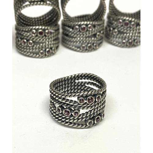 Designer Pandora Sterling Silver Hidden Romance Rhodolite Wrap Ring, Size 7 Designer Pandora Sterling Silver Hidden Romance Rhodolite Wrap Ring, Size 7