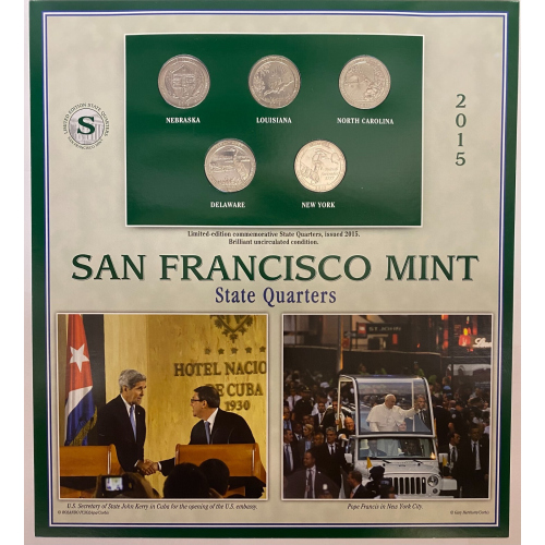 Limited-edition commemorative State Quarters, issued 2015. Brilliant condition Limited-edition commemorative State Quarters, issued 2015. Brilliant condition