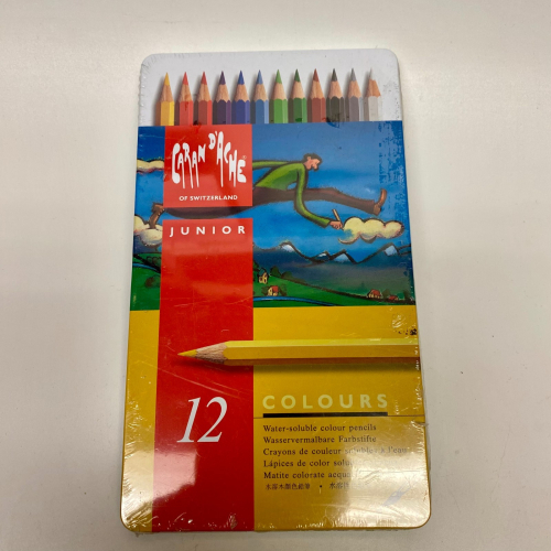 Caran d'Ache Junior 12 (3888.312) Water-Soluble Colour Pencils Tin NEW | 104046 Caran d'Ache Junior 12 (3888.312) Water-Soluble Colour Pencils Tin NEW | 104046