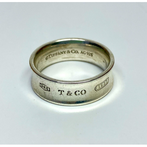 Tiffany & Co. 1837 Wide Ring in Sterling Silver Concave Band - Size 7.5 Tiffany & Co. 1837 Wide Ring in Sterling Silver Concave Band - Size 7.5